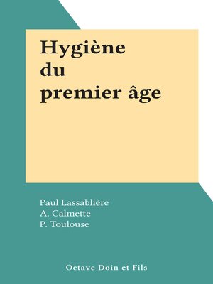 cover image of Hygiène du premier âge
